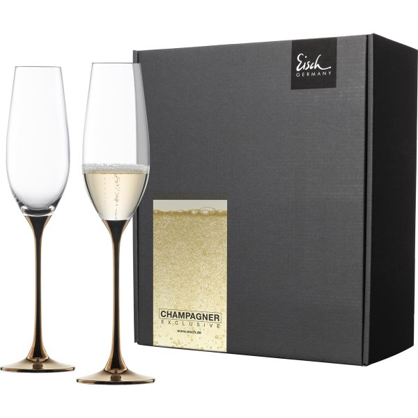 Eisch Geschenk-Set 2 Sektgläser/Champagner-Kelche 500/92 Kupfer