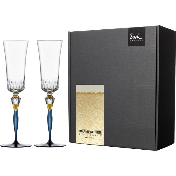 Eisch Geschenk-Set 2 Champagner-Gläser 596/72 blau
