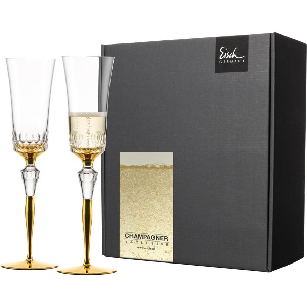 Eisch Geschenk-Set 2 Champagner-Gläser 596/74 Gold