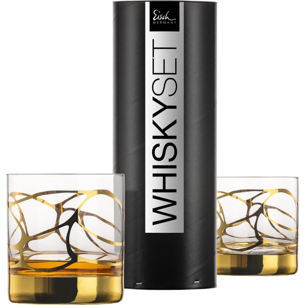 Eisch Geschenk-Set 2 Whisky-Gläser/Tumbler STARGATE 500/14 Gold