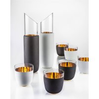 Eisch Karaffe Wasser/Wein COSMO 767/1.0 ND gold/schwarz