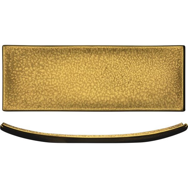 Eisch Servier-Platte Glas GOLD RUSH 307/29 Gold