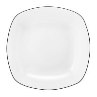 Seltmann Weiden Suppenteller eckig 21cm Lido Black Line