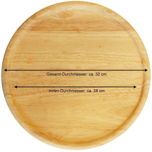 Sterngraf Pizzateller mit Gravur (Name) personalisierter Holzteller Pizzabrett 32cm Geschenk-Idee Geburtstag MotivP1 Glück ist…