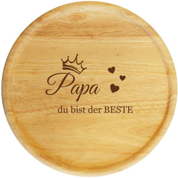 Sterngraf Pizzateller Bester Papa 32cm Holzteller Pizzabrett Geschenk-Idee Geburtstag Vatertag Männer MotivP12o