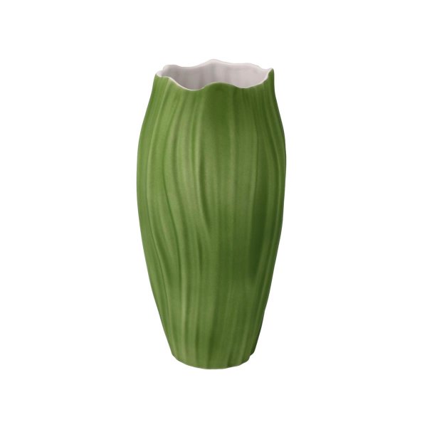 Goebel Vase Spirulina 20cm grün, Biskuitporzellan