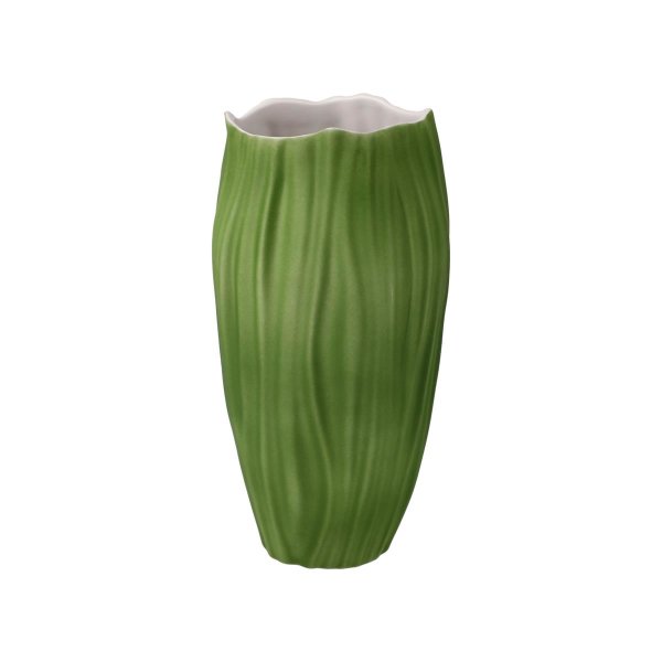 Goebel Vase Spirulina 20cm grün, Biskuitporzellan