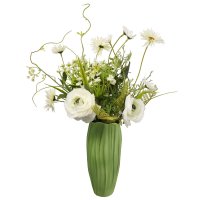 Goebel Vase Spirulina 20cm grün, Biskuitporzellan