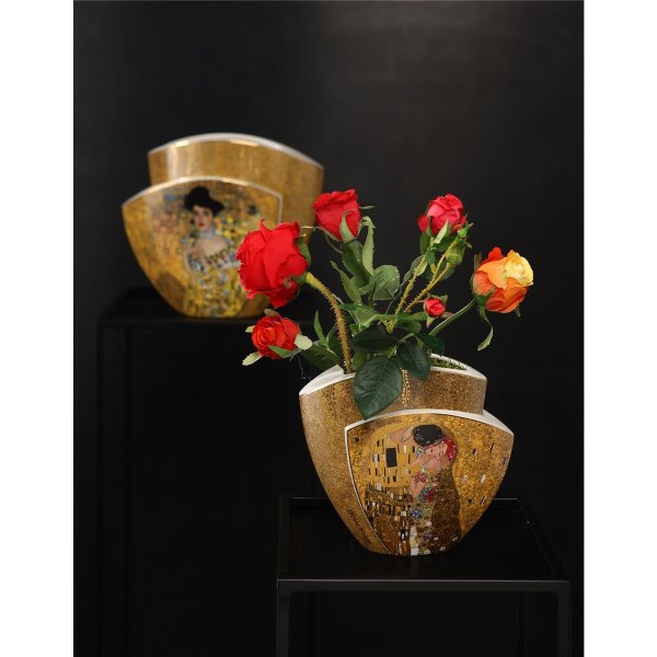 Goebel Vase Gustav Klimt Der Kuss / Adele Bloch Bauer 29cm, Porzellan
