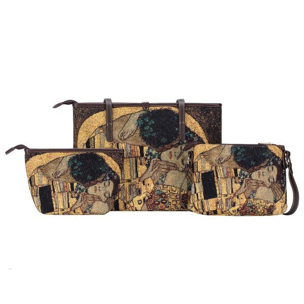 Goebel Schultertasche Gustav Klimt Der Kuss 38x27cm, Textil