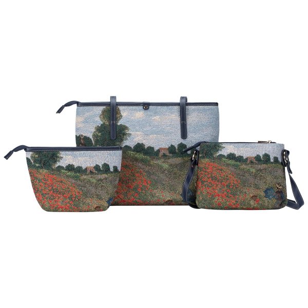 Goebel Schultertasche Claude Monet Mohnfeld 38x27cm, Textil