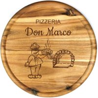 Sterngraf Pizzateller mit Gravur (Name) personalisiertes...