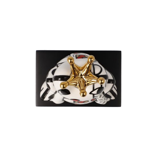 Goebel Porzellan-Figur Romero Britto Golden Prince 14,5cm, Deko-Skulptur Frosch