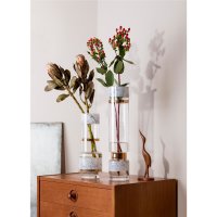 Goebel Vase Mar.go 45cm, Glas Gold-/Marmordekor