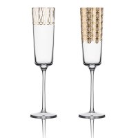 Goebel 2 Sektgläser First.Gold, Glas Sektkelch Set