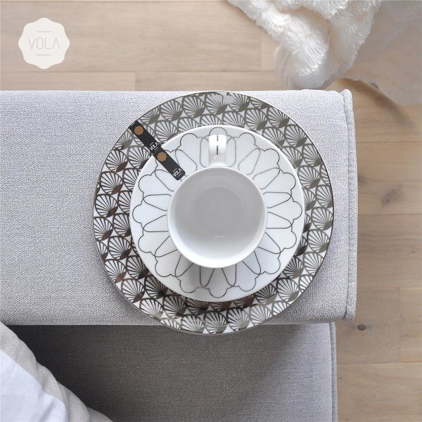 Goebel Set First.Platin Kaffeetassen, Porzellan Tassen