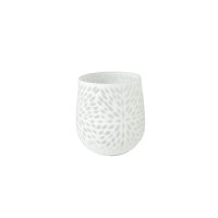Goebel Vase White Carved 17cm, Glas