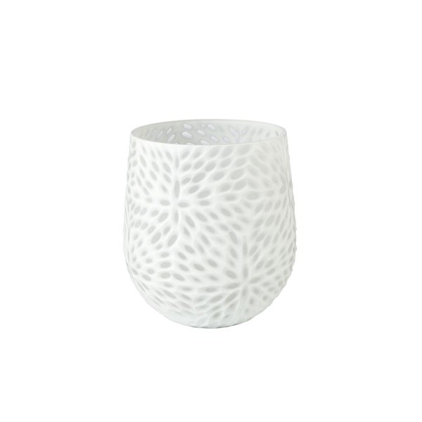 Goebel Vase White Carved 22,5cm, Glas