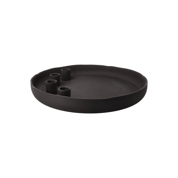 Goebel Kerzenhalter Slate Smoke 30cm Ø, für 4 Stabkerzen