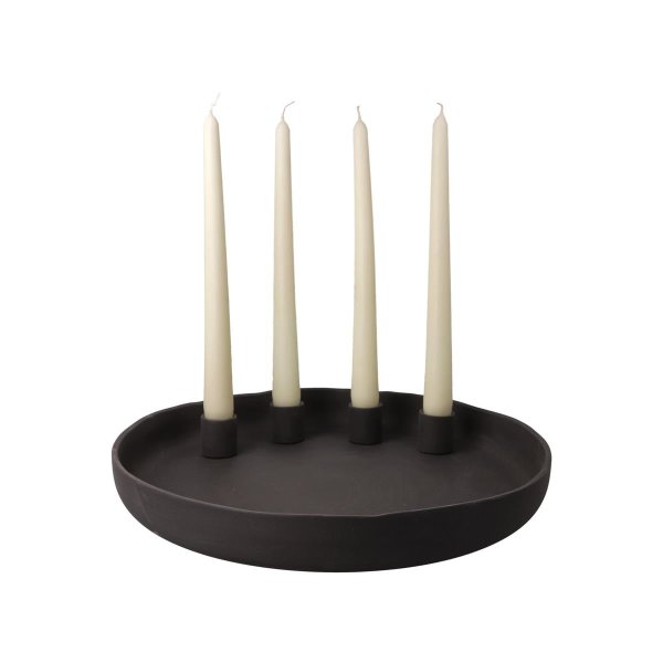 Goebel Kerzenhalter Slate Smoke 30cm Ø, für 4 Stabkerzen