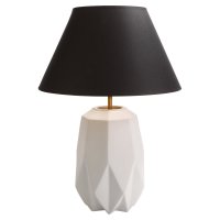 Goebel Tischlampe Polygono - 62cm schwarz, Biskuitporzellan