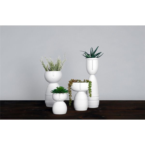 Goebel Vase mit Gesicht Klaus, 30cm weiß, Biskuitporzellan