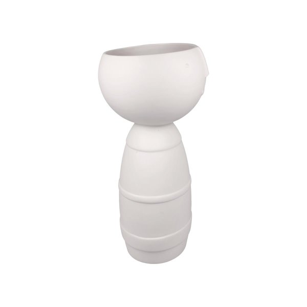 Goebel Vase mit Gesicht Klaus, 30cm weiß, Biskuitporzellan