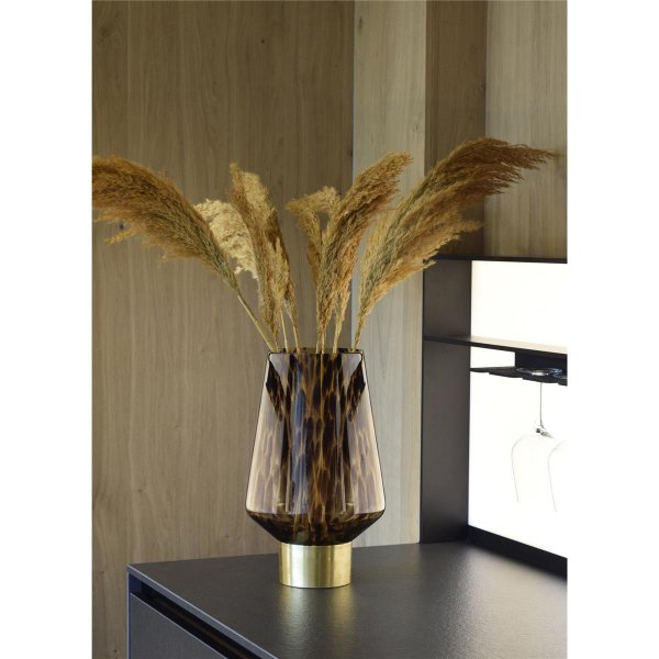 Goebel Vase Amber Rain 40cm, Glas-Kombi