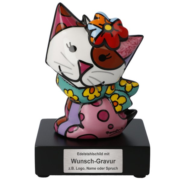 Goebel Porzellan-Figur mit Gravur, Romero Britto Flowing 14,5 cm, personalisiert