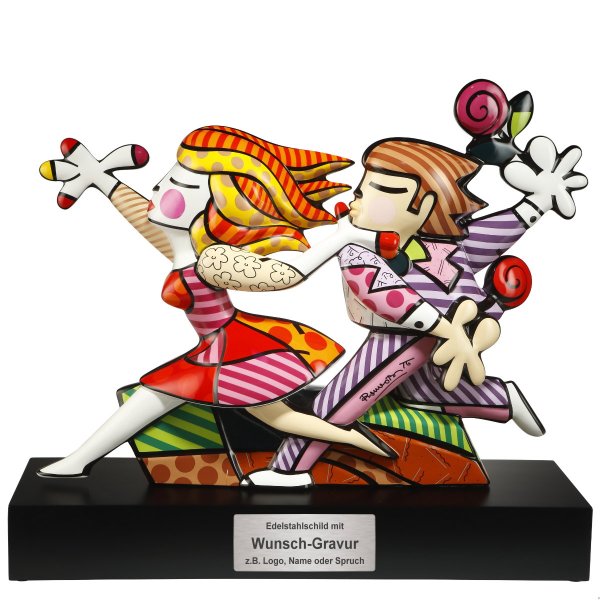 Goebel Porzellan-Figur mit Gravur, Romero Britto Love Blossoms 64,5x56 cm, personalisiert