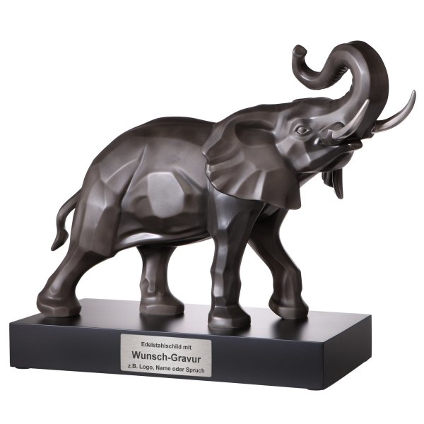 Goebel Deko-Objekt mit Gravur, Studio 8 Elefant 57x43 cm, Biskuitporzellan, personalisiert