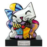 Goebel Figur mit Gravur, Romero Britto Blue Cat 30,5 cm,...