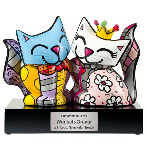 Goebel Porzellan-Figur mit Gravur, Romero Britto Soul Mates 21,5 cm, personalisiert