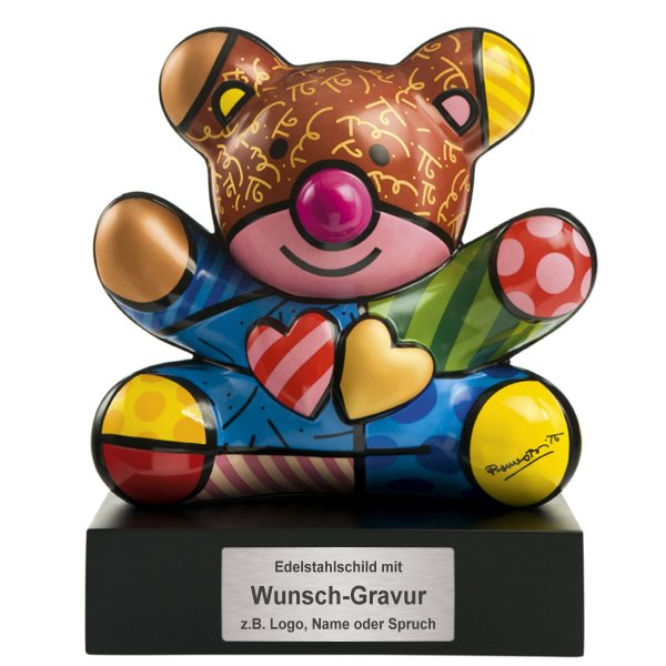 Goebel Porzellan-Figur mit Gravur, Romero Britto Truly Yours 30 cm, personalisiert