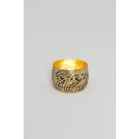 Holl&auml;nder Windlicht Albicocca 1 mattgold-schwarz 7cm
