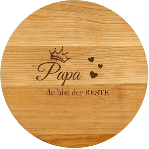 Sterngraf Pizzabrett Papa du bist der Beste Holz Pizzateller - Geschenk-Idee Geburtstag Männer Vatertag Krone Herz MotivP12o