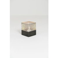 Holl&auml;nder Windlicht Ostia klein 13cm silber-bronzebraun
