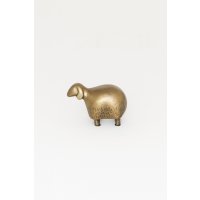 Holländer Dekofigur Schaf Pecora, Skulptur 16cm gold