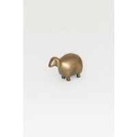 Holländer Dekofigur Schaf Pecora, Skulptur 16cm gold