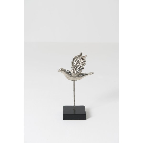 Holländer Deko-Figur Vogel Tordo Piccolo 26cm silber, Skulptur