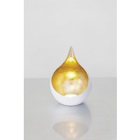 Holländer Windlicht CANESTRO 15cm weiß/gold