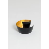 Holl&auml;nder Windlicht ZUCCHERO 11cm schwarz/gold