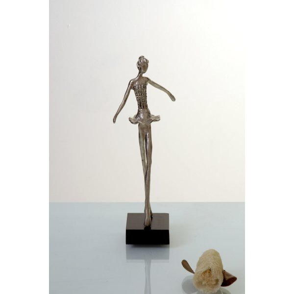Holländer Deko-Figur BALLERINA DUE 36cm Skulptur silber