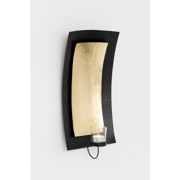 Holländer Wandwindlicht 1-flg. DESERTO RETTANGOLO Eisen gold-schwarz