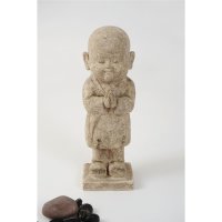 Holl&auml;nder Figur BUDDHA BETEND Vulkanstein sand