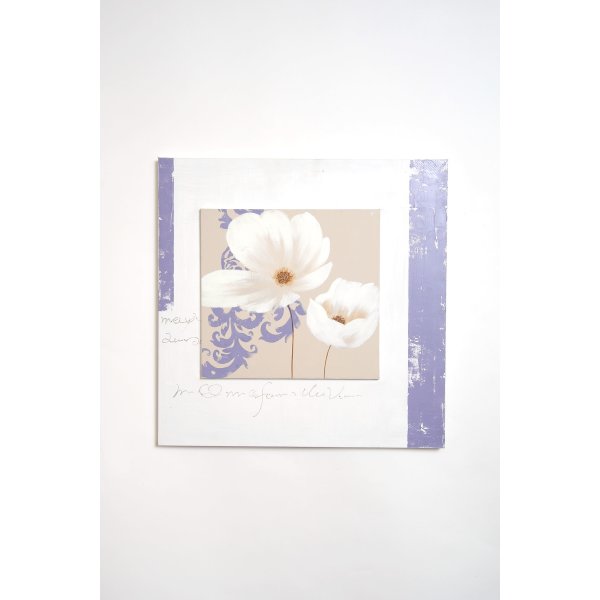 Holländer Wandbild SEZIONE Leinwand auf Holzrahmen weiß-beige-violett