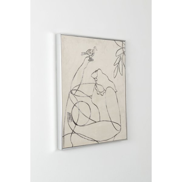 Holländer Bild VELIA Leinwand auf Holz gerahmt cremeweiss-silber