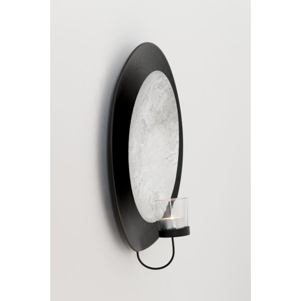 Holländer Wandwindlicht 1-flg. DESERTO GRANDE Eisen silber-schwarz