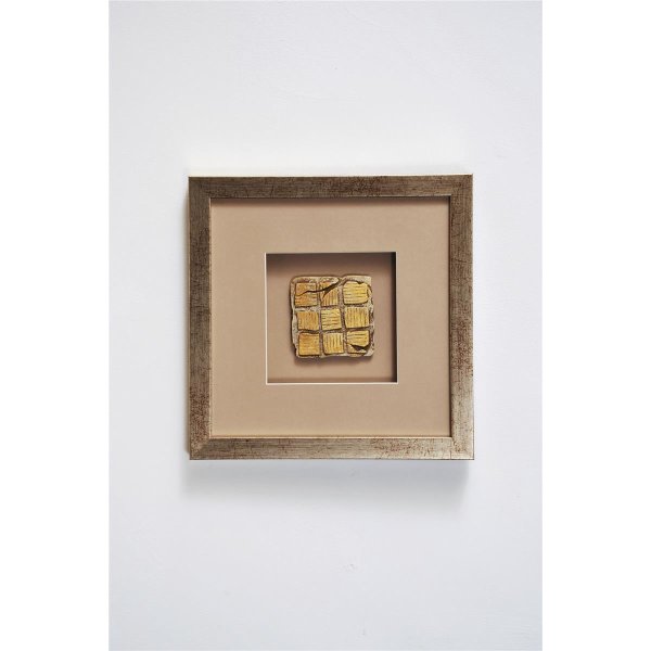 Holländer Wandbild GOIA 1 Holz-Glas-Kunststein silber-gold-sand