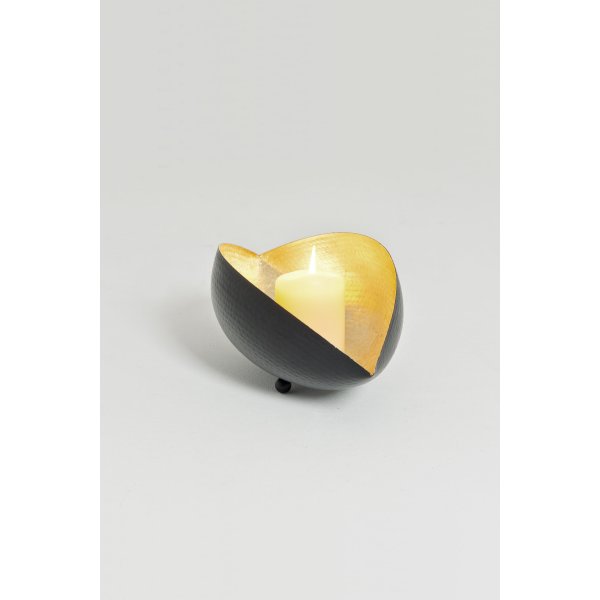 Holländer Windlicht DELTA XL Metall gehämmert schwarz